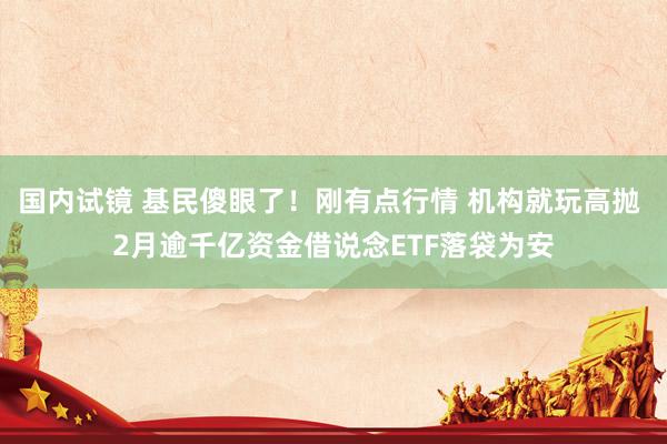 国内试镜 基民傻眼了！刚有点行情 机构就玩高抛 2月逾千亿资金借说念ETF落袋为安
