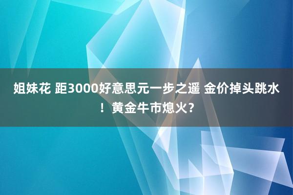 姐妹花 距3000好意思元一步之遥 金价掉头跳水！黄金牛市熄火？