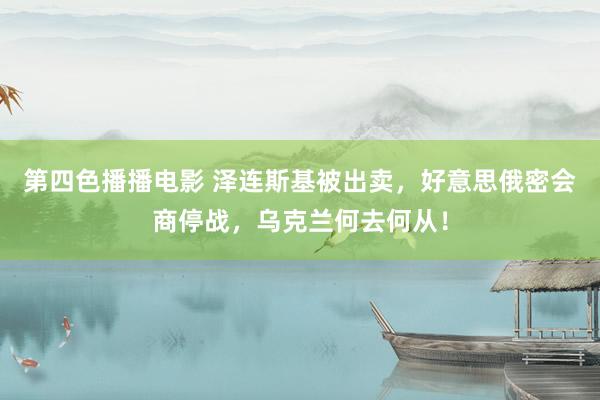 第四色播播电影 泽连斯基被出卖，好意思俄密会商停战，乌克兰何去何从！
