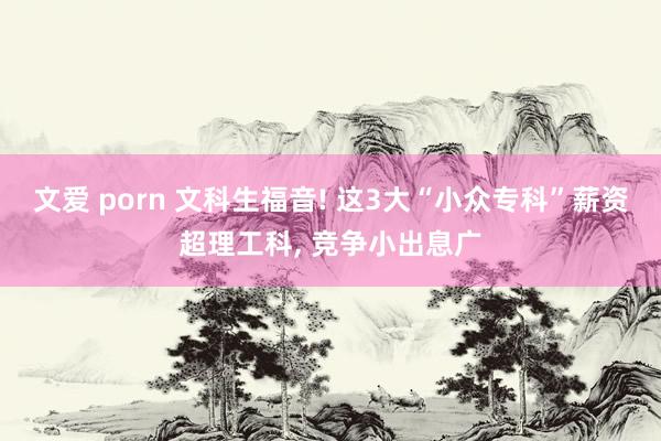 文爱 porn 文科生福音! 这3大“小众专科”薪资超理工科， 竞争小出息广