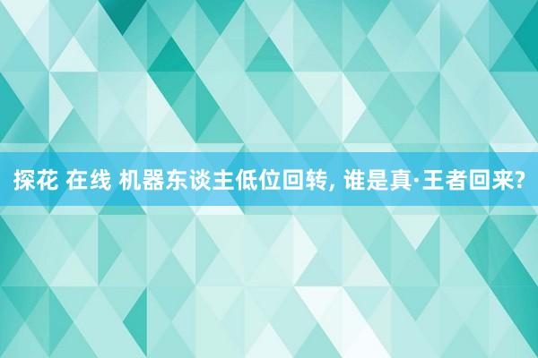 探花 在线 机器东谈主低位回转， 谁是真·王者回来?