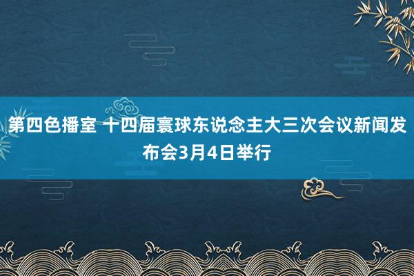 第四色播室 十四届寰球东说念主大三次会议新闻发布会3月4日举行